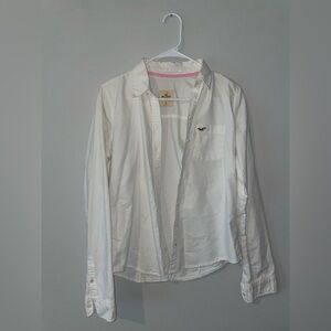 Vintage Cotton SZ M Hollister White Cotton Button-Up